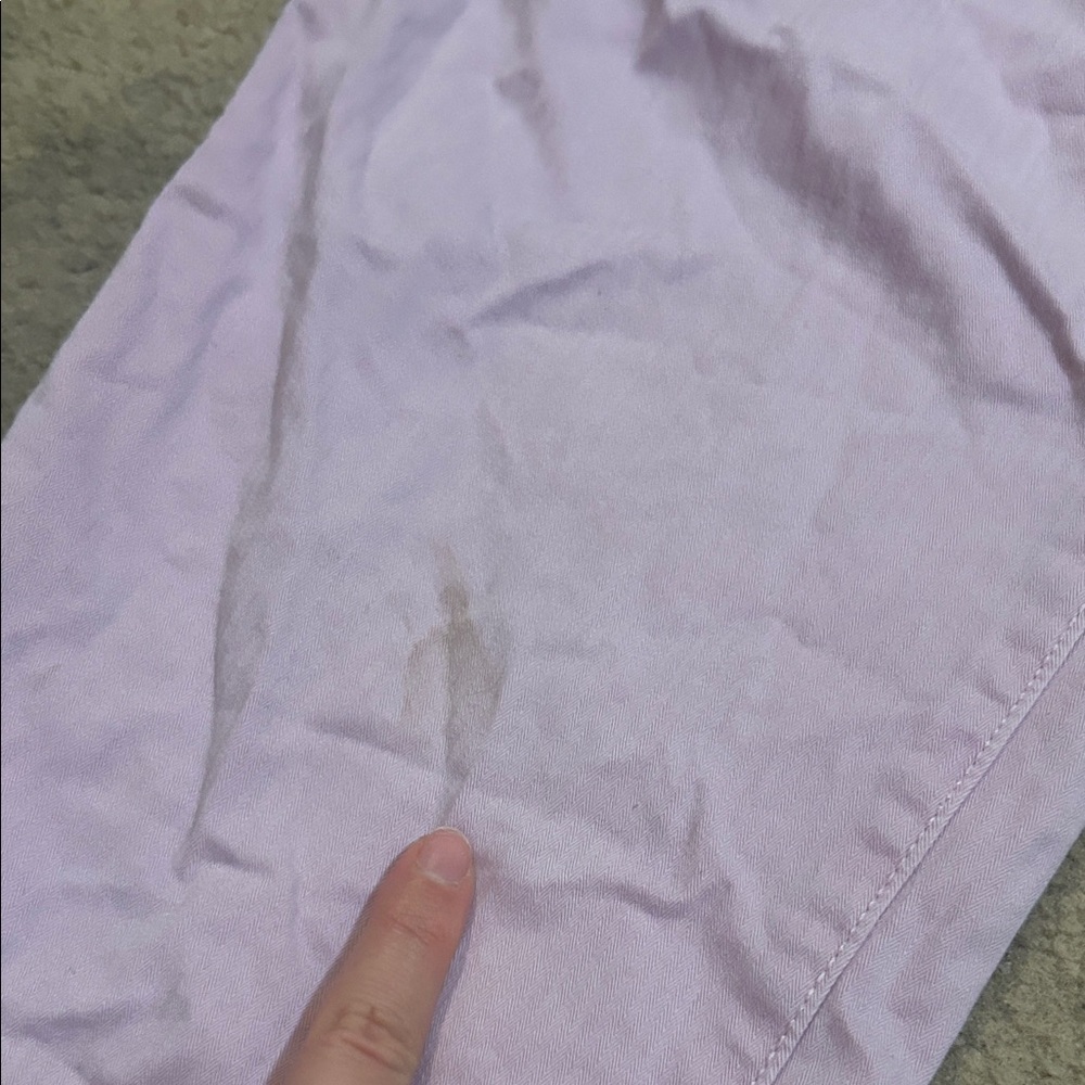 Pastel Pink Pale Lilac Lavender Purple Straight High Rise Khaki Pants - Picture 10 of 14